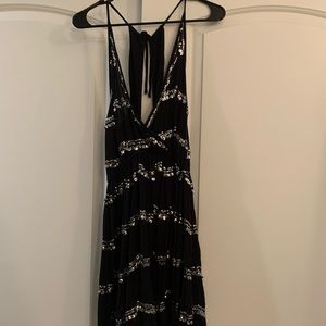 Free People black & silver sparkle cover up/dress
